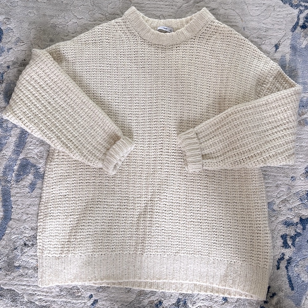 TNA Cream Chunky Knit Sweater